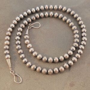 Sterling Southwestern Desert Pearl 8mm Bead Ball Necklace